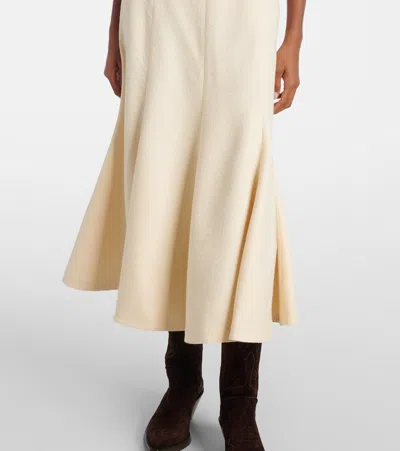 Gabriela Hearst Selma Maxi Skirt In Ivory Silk Tweed