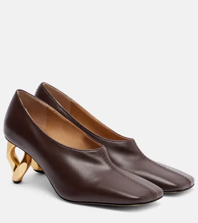 Jw Anderson Chain 95 Leather Pumps In Brown