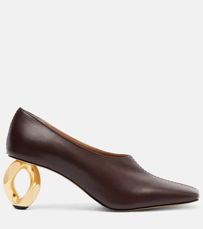 Jw Anderson Chain 95 Leather Pumps In Brown