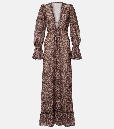 Bananhot Berta Leopard-print Beach Cover-up In Animal Print