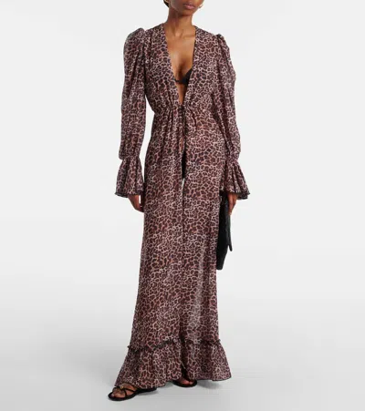 Bananhot Berta Leopard-print Beach Cover-up In Animal Print