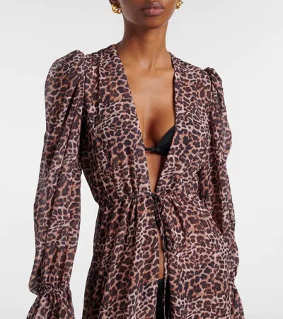 Bananhot Berta Leopard-print Beach Cover-up In Animal Print