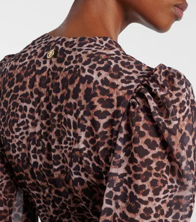 Bananhot Berta Leopard-print Beach Cover-up In Animal Print