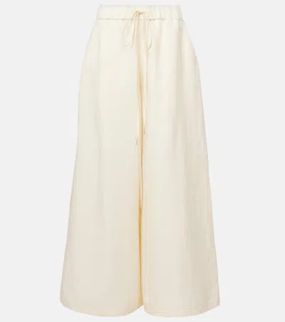 Gabriela Hearst Gelos Linen And Silk Wide-leg Pants