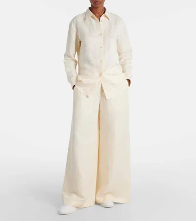 Gabriela Hearst Gelos Linen And Silk Wide-leg Pants