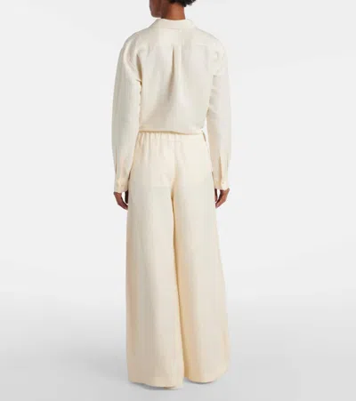 Gabriela Hearst Gelos Linen And Silk Wide-leg Pants