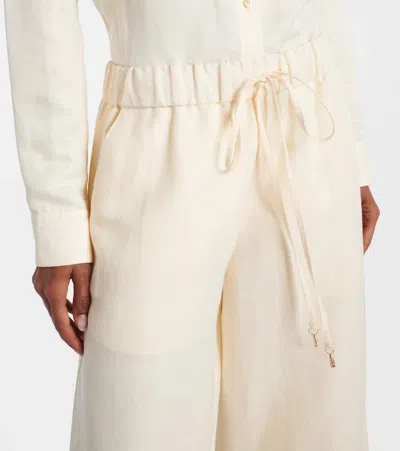 Gabriela Hearst Gelos Linen And Silk Wide-leg Pants
