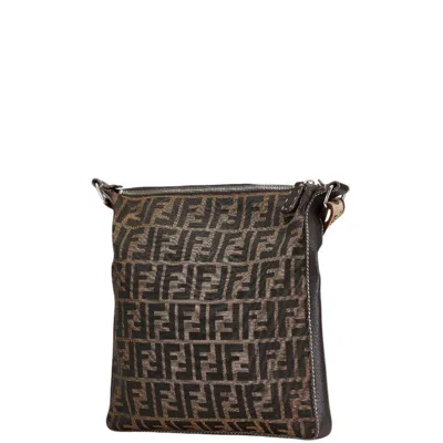 Pre-owned Fendi Brown Canvas Leather Shoulder Bag ()