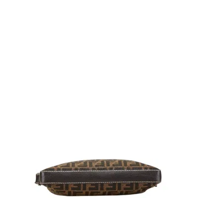 Pre-owned Fendi Brown Canvas Leather Shoulder Bag ()