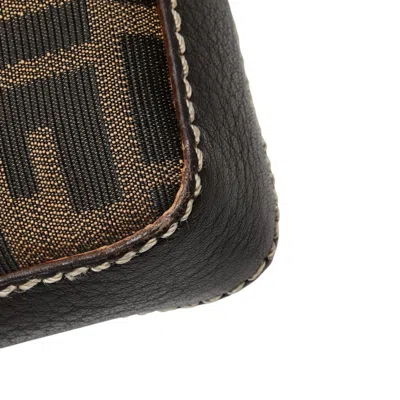 Pre-owned Fendi Brown Canvas Leather Shoulder Bag ()
