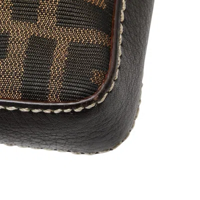 Pre-owned Fendi Brown Canvas Leather Shoulder Bag ()