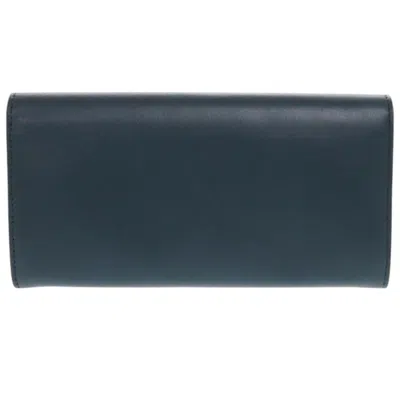 Pre-owned Fendi Navy Leather Long Wallet (bi-fold) ()
