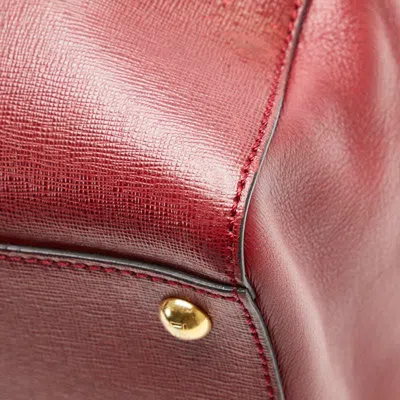 Pre-owned Fendi Red Color Leather Handbag Shoulder Bag ()