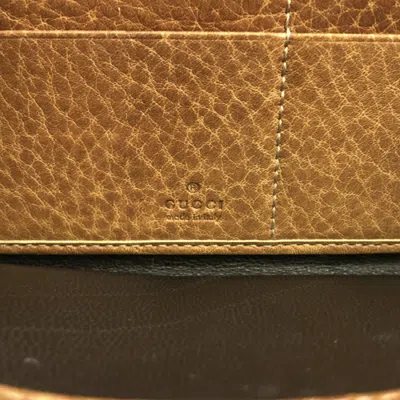Pre-owned Gucci Bamboo Brown Long Wallet (bi-fold) ()