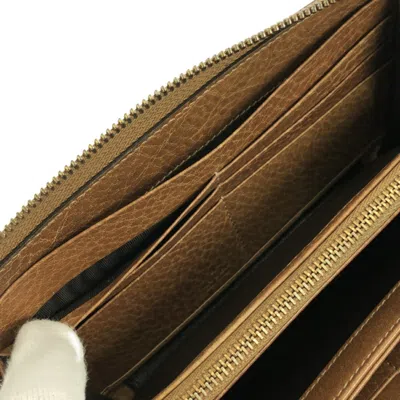 Pre-owned Gucci Bamboo Brown Long Wallet (bi-fold) ()