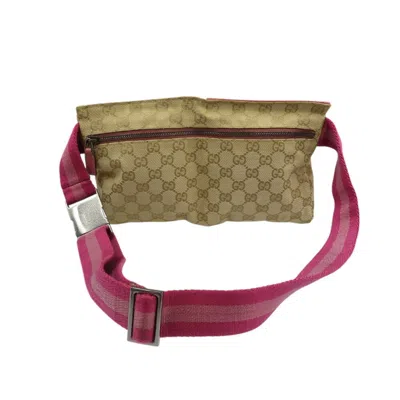 Pre-owned Gucci Beige Pink Gg Canvas Fanny Pack Sling Bag ()
