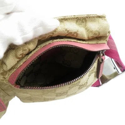 Pre-owned Gucci Beige Pink Gg Canvas Fanny Pack Sling Bag ()