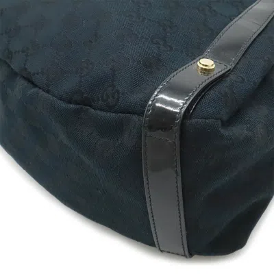 Pre-owned Gucci Black Canvas Patent Leather Shoulder Bag Tote Bag ()