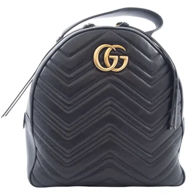 Pre-owned Gucci Black Leather Backpack ()