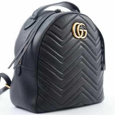 Pre-owned Gucci Black Leather Backpack ()