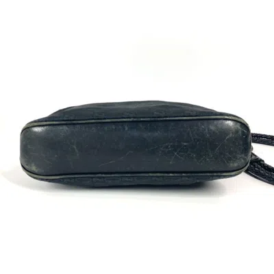 Pre-owned Gucci Black Gg Canvas Leather Shoulder Bag ()