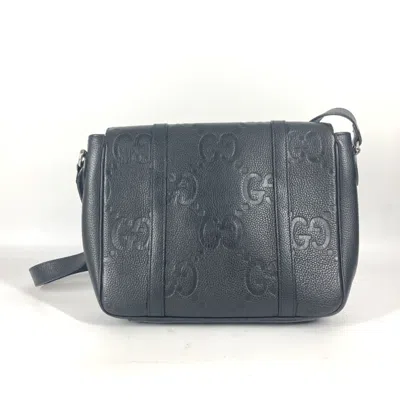 Pre-owned Gucci Black Leather Messenger Bag Shoulder Bag ()