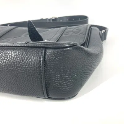 Pre-owned Gucci Black Leather Messenger Bag Shoulder Bag ()