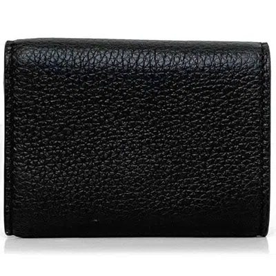 Pre-owned Gucci Black Leather Wallet (tri-fold) ()