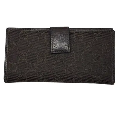 Pre-owned Gucci Brown Gg Canvas Long Wallet (bi-fold) ()