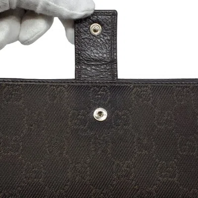 Pre-owned Gucci Brown Gg Canvas Long Wallet (bi-fold) ()