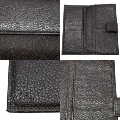 Pre-owned Gucci Brown Gg Canvas Long Wallet (bi-fold) ()