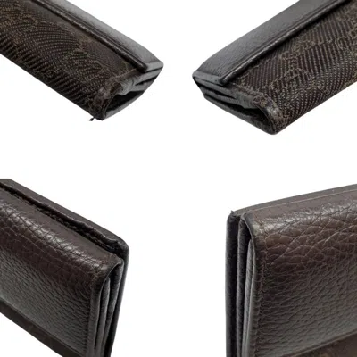 Pre-owned Gucci Brown Gg Canvas Long Wallet (bi-fold) ()