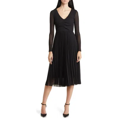 Hugo Boss Erlissi Pleated Long Sleeve Dress