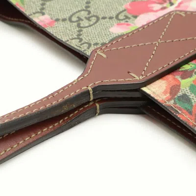 Pre-owned Gucci Gg Blooms Beige Multi-color Wine Gg Supreme Pvc Leather Tote Bag ()