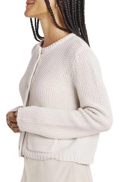 Splendid Andrea Patch Pocket Cropped Cardigan In White