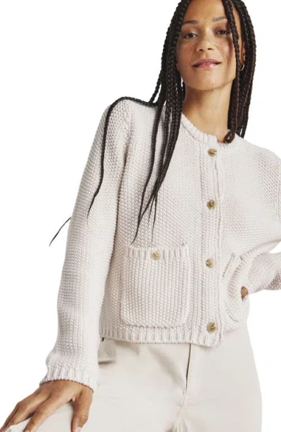 Splendid Andrea Patch Pocket Cropped Cardigan In White