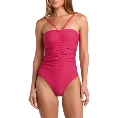 L Agence Aubrey Ruched One-piece Swimsuit