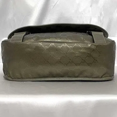 Pre-owned Gucci Green Khaki Coated Canvas Shoulder Bag ()
