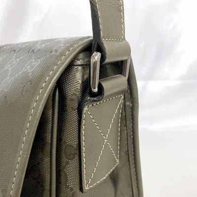Pre-owned Gucci Green Khaki Coated Canvas Shoulder Bag ()
