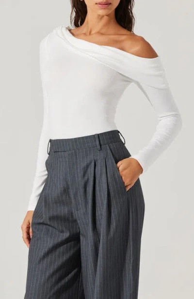 Astr The Label Draped One-shoulder Top
