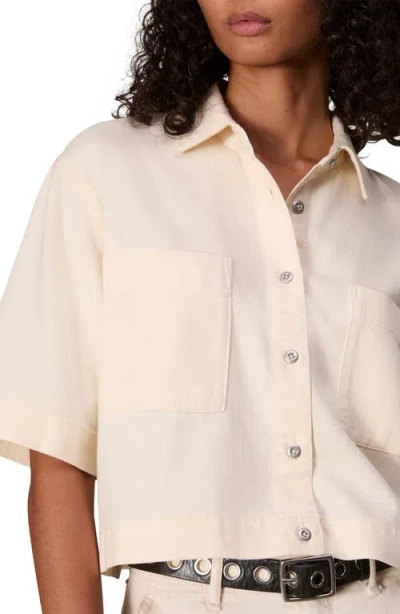 Rag & Bone Ultra Featherweight Lenna Crop Denim Button-up Shirt