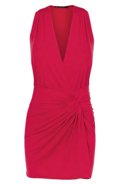 Vix Paula Hermanny Karina Twist Front Cotton-blend Cover-up Dress In Pink
