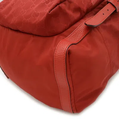 Pre-owned Gucci Red Color Nylon Leather Backpack ()