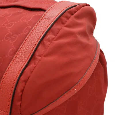 Pre-owned Gucci Red Color Nylon Leather Backpack ()