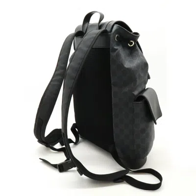 Pre-owned Gucci Sherry Line Black Gray Navy Red Color Pvc Leather Backpack ()