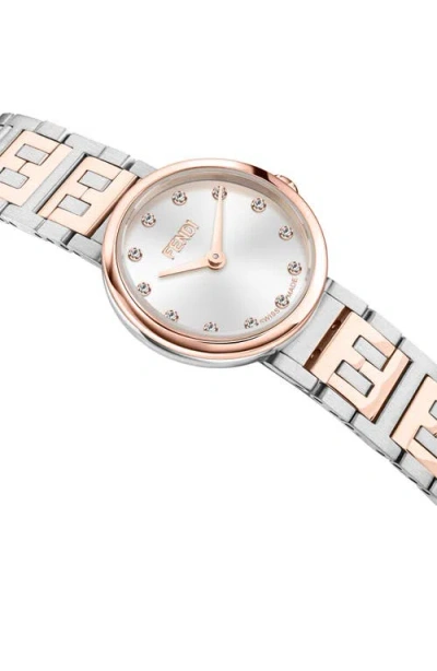 Fendi Forever  Sunray Two-tone Diamond Bracelet Watch, 19mm