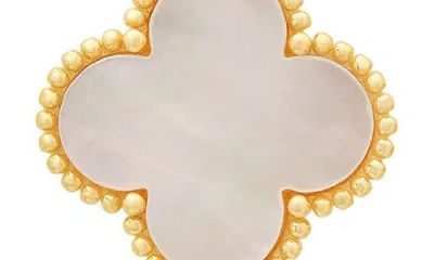 Queen Jewels Mother-of-pearl Clover Stud Earrings