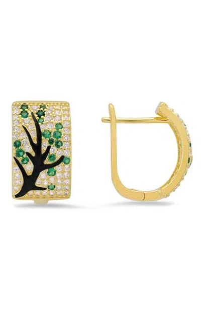 Queen Jewels Tree Of Life Hoop Earrings