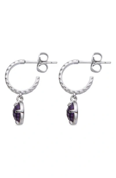 Eye Candy Los Angeles Stone Huggie Hoop Earrings
