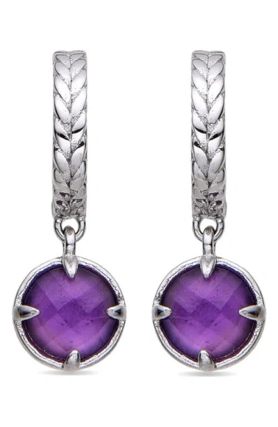 Eye Candy Los Angeles Stone Huggie Hoop Earrings